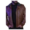 Men Causal Brown Leather Jacket