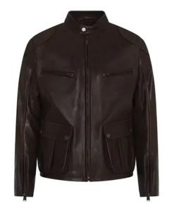 Men Classic Cafe Racer Leather Jacket