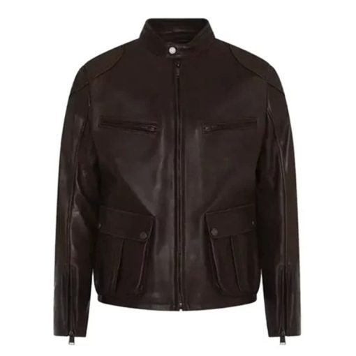 Men Classic Cafe Racer Leather Jacket