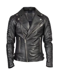 Men Cross Brando Leather Jacket