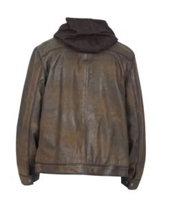 Mens Dark Brown Distressed Jacket