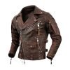 Men Genuine Cowhide Motorcycle Jacket