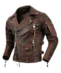 Men Genuine Cowhide Motorcycle Jacket