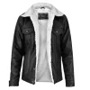 Men Leather Sherpa Jacket