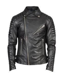 Men Cross Brando Leather Jacket