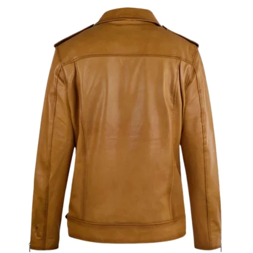 Men Rutland Caramel Brown Riding Leather Jacket