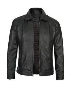 Men Simple Cafe Racer Jacket