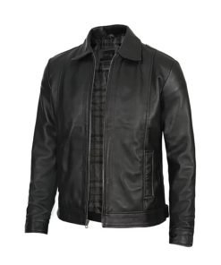 Men Simple Cafe Racer Jacket