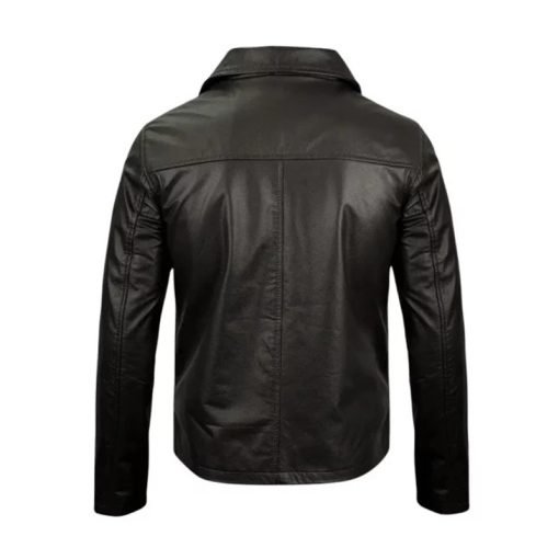 Men Turn Down Slimfit Black Jacket