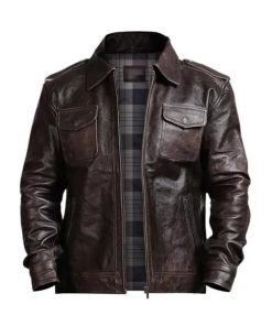 Men Vintage Dark Brown Jacket