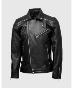 Mens Quilted Biker Leather Jacket