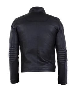 Men Black Padded Leather Jacket