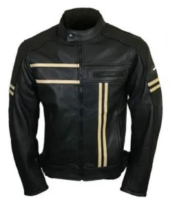 Mens-Black-Retro-Leather-Biker-Jacket