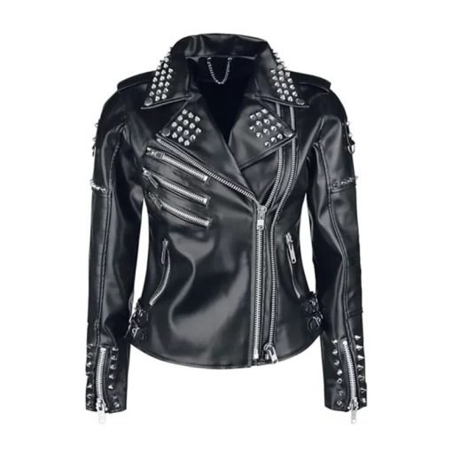 Black Studded Leather Jacket