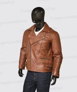 Mens Brown Biker Leather Jacket