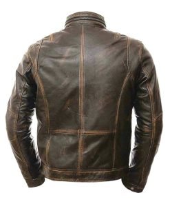 Cafe Racer Vintage Classic Biker Leather Jacket