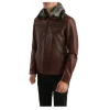 Men's Fur Brown Leather Jacket