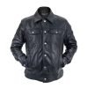 Mens Genuine Leather Trucker Jacket