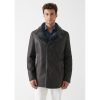 Men's Grey Shearling Coat