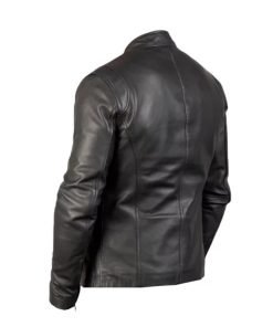 Men Ionic Quilted Leather Biker Jacket