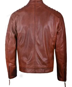 Mens-Real-Leather-Brown-Padded-Jacket