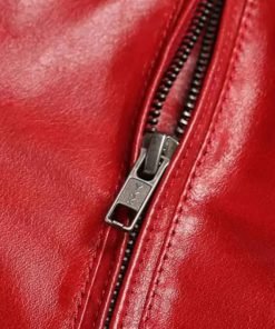 Mens Shearling Red Leather Jacket