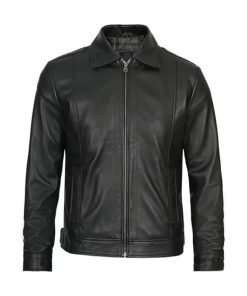 Men Simple Cafe Racer Jacket