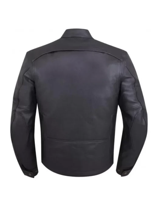 Mens-Snap-Tab-Collar-Black-Motorcycle-Leather-Jacket