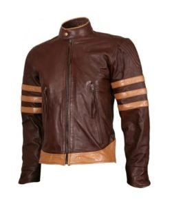 Men’s Tan Brown Distressed Leather Jacket