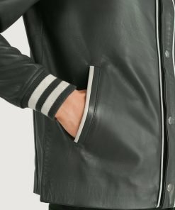 Willis Green Leather Varsity Jacket