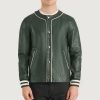 Willis Green Leather Varsity Jacket