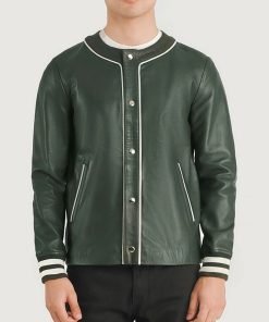 Willis Green Leather Varsity Jacket