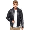 Men’s Real Navy Leather Bomber Jacket