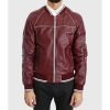 Men’s Red Varsity Leather Jacket