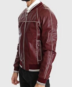 Men’s Red Varsity Leather Jacket