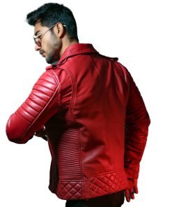 Mens Quilted Black Motorcycle Leather Jacket