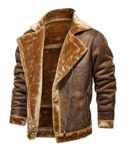 Men’s Aviator Pilot Bomber Fur Jacket