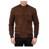 Sven Mocha Suede Bomber Jacket