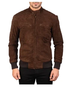 Sven Mocha Suede Bomber Jacket