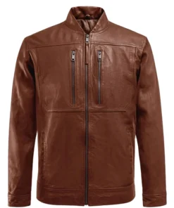 Thunder Storm Tan Biker Leather Jacket