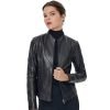 Women’s Real Black Leather Cafe Racer Jacket