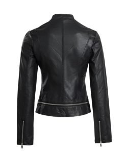 Womens Faux Leather Moto Jacket