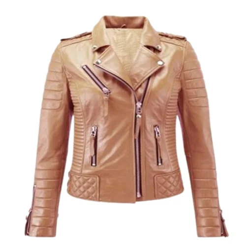 Women Motorcycle Biker Genuine Leather Jacket