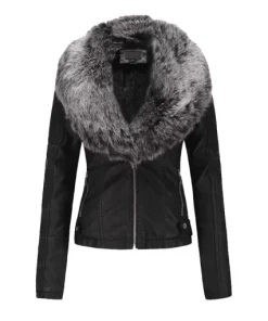 Womens-Bellivera-Black-Leather-Fur-Jacket