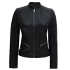 Womens-Black-Padded-Cafe-Racer-Leather-Jacket
