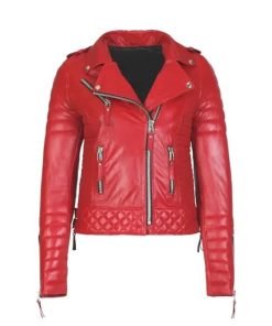 Womens Boda Style Quilted Red Jacket