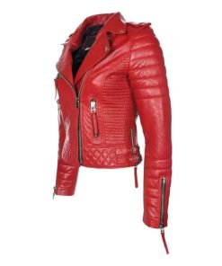 Womens Boda Style Quilted Red Jacket