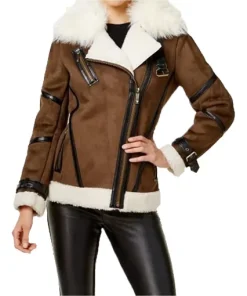 Womens-Brown-Fur-Leather-Jacket-
