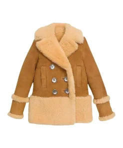Womens-Brown-Leather-Shearling-Peacoat