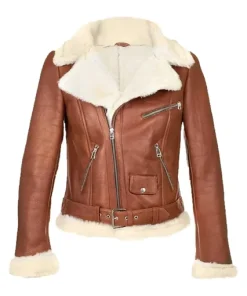 Womens-Brown-Leather-White-Shearling-Jacket